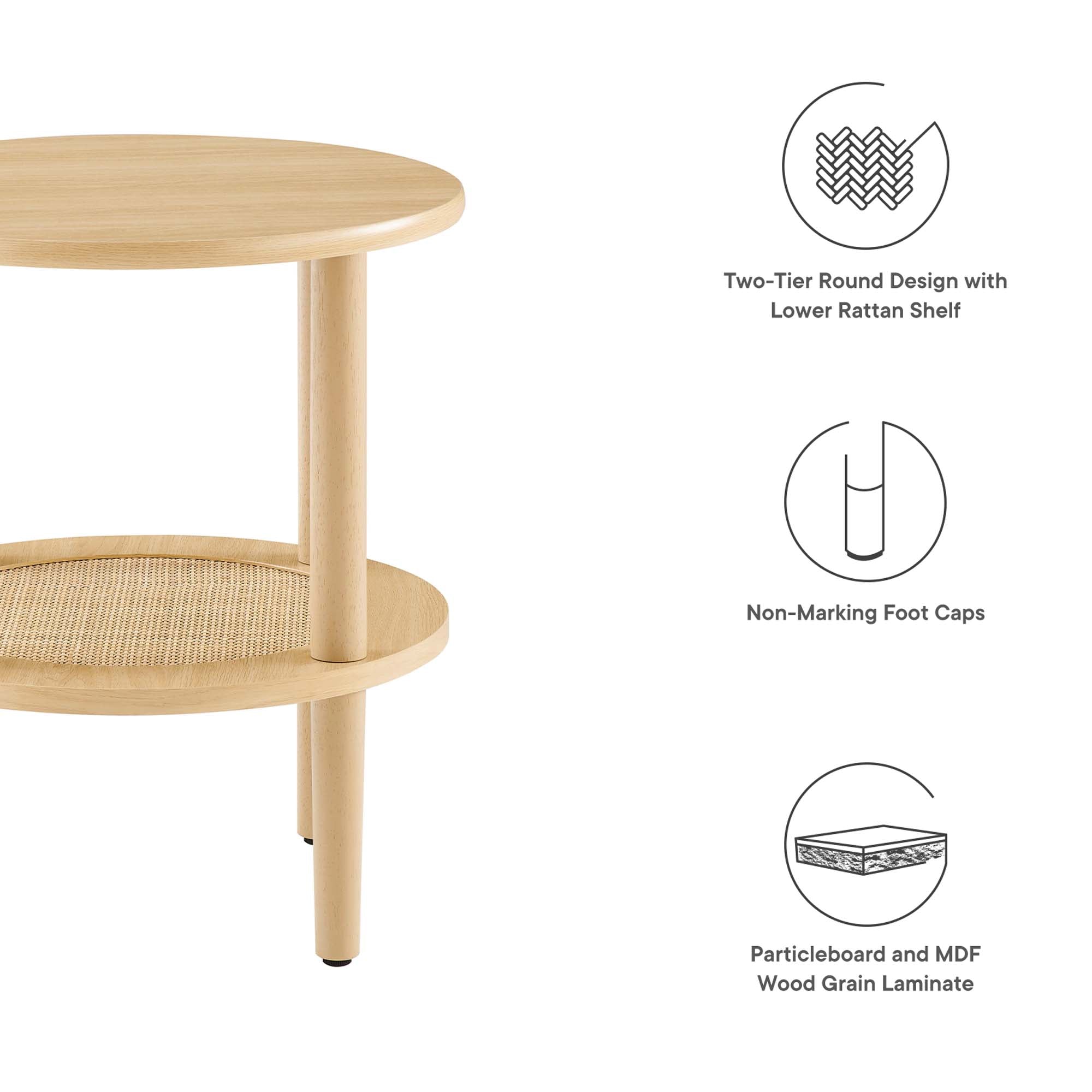 Torus Round Side Table - Oak