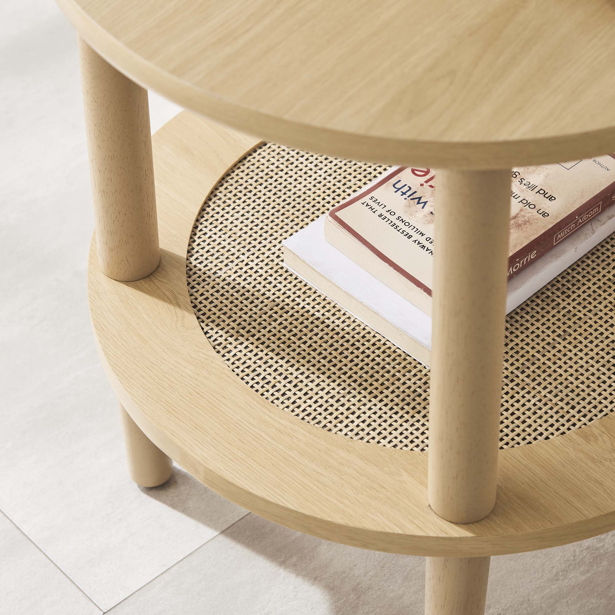 Torus Round Side Table - Oak