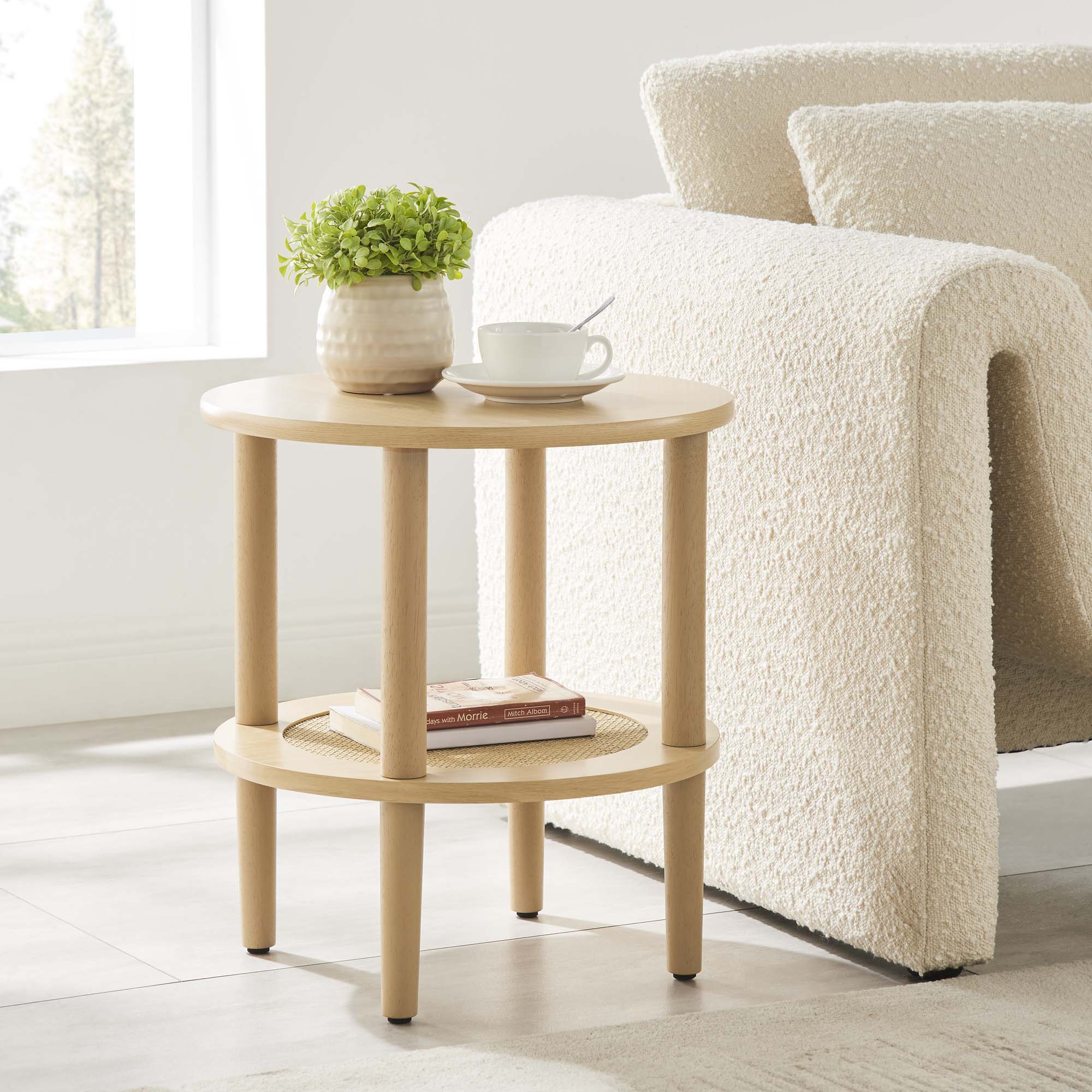 Torus Round Side Table - Oak