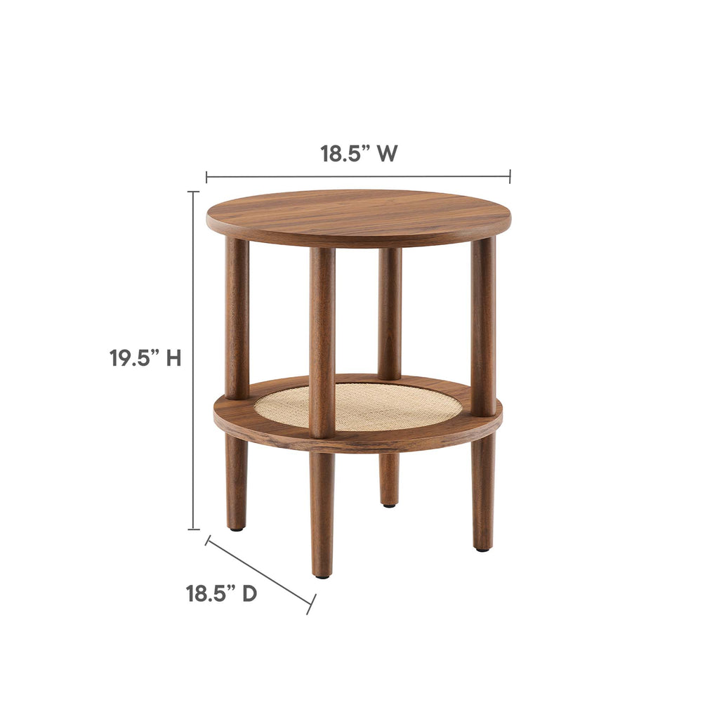 Torus Round Side Table - Walnut