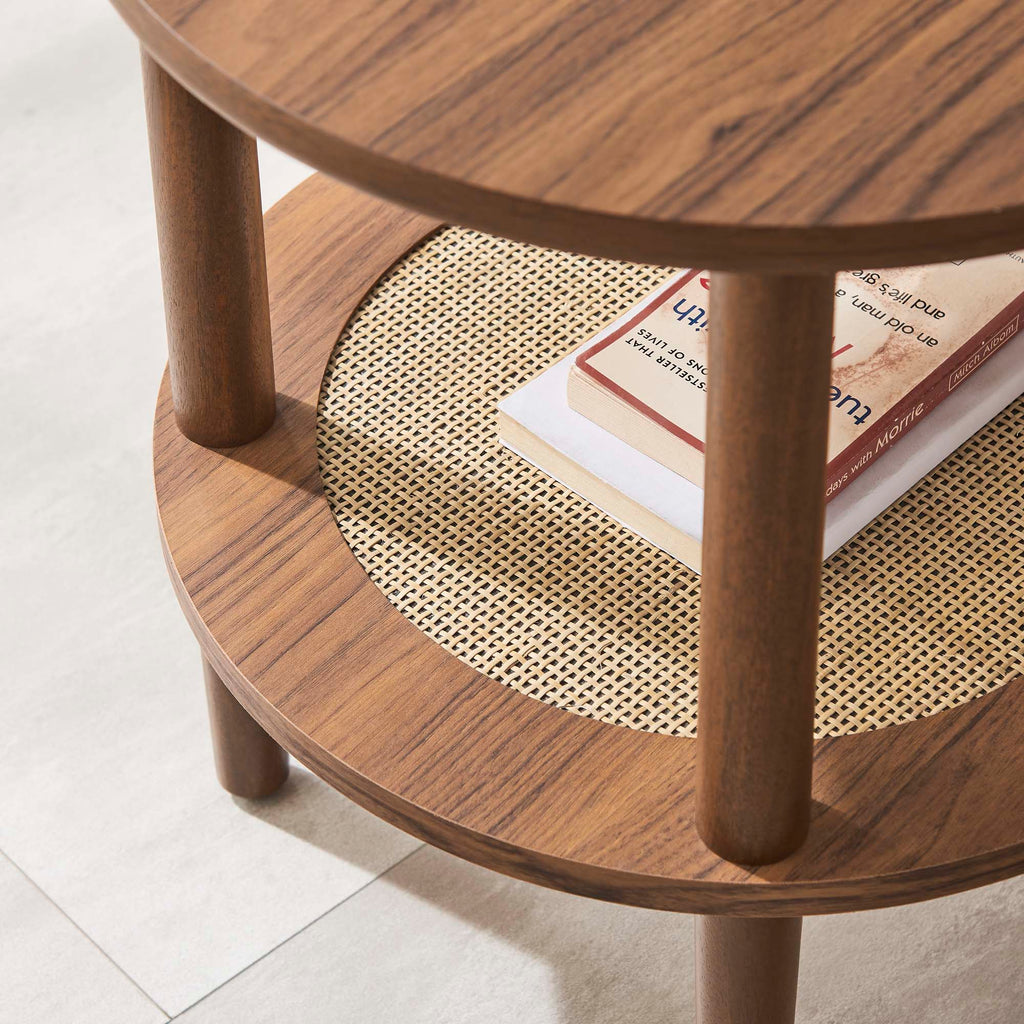 Torus Round Side Table - Walnut