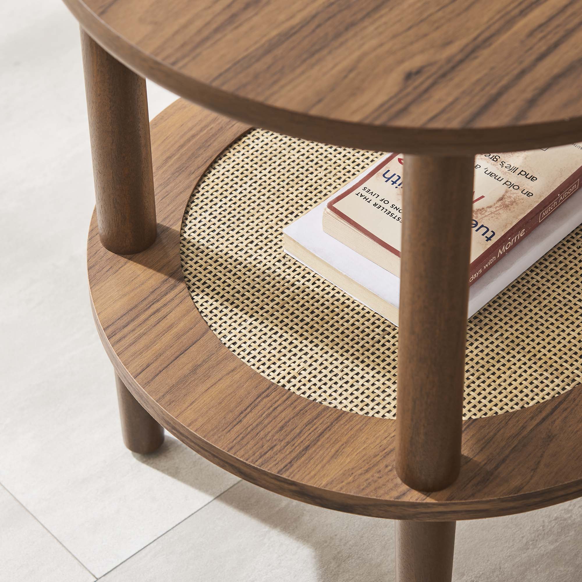 Torus Round Side Table - Walnut