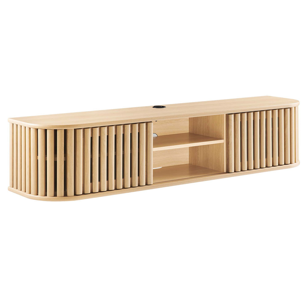 Fortitude 63" Wall-Mounted TV Stand - Oak