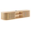 Fortitude 63" Wall-Mounted TV Stand - Oak