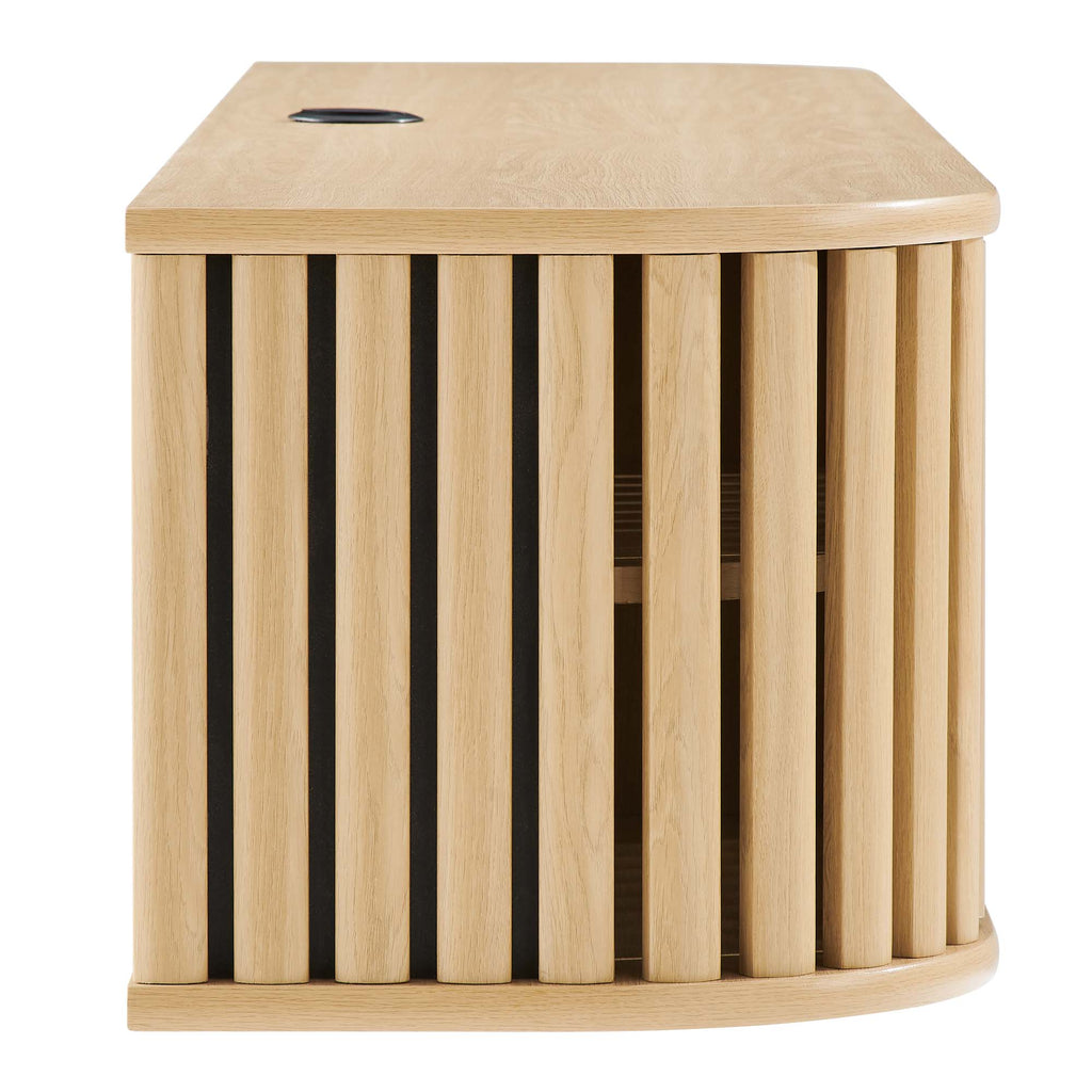 Fortitude 63" Wall-Mounted TV Stand - Oak