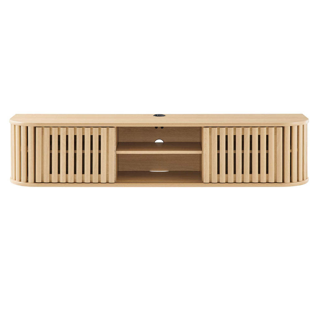 Fortitude 63" Wall-Mounted TV Stand - Oak