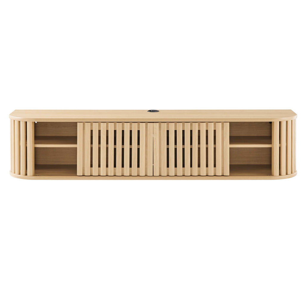 Fortitude 63" Wall-Mounted TV Stand - Oak
