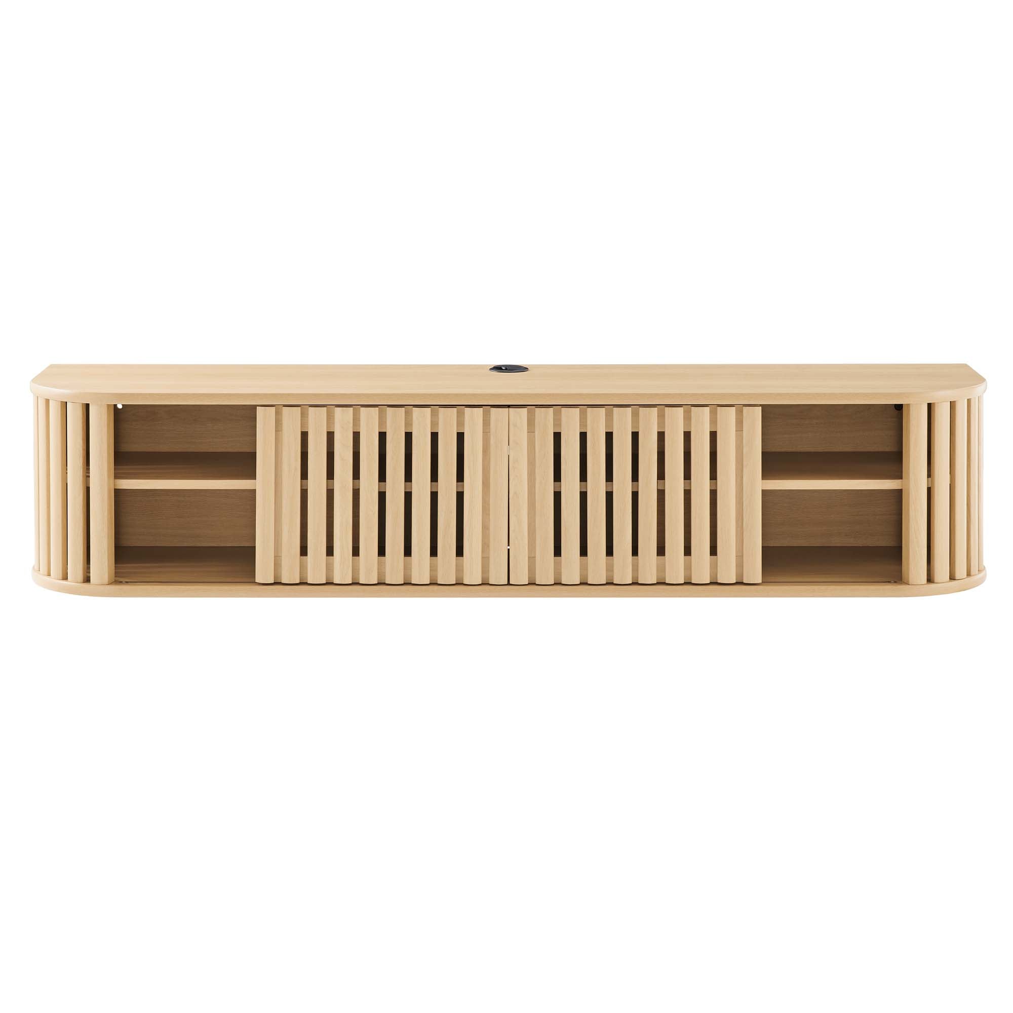 Fortitude 63" Wall-Mounted TV Stand - Oak