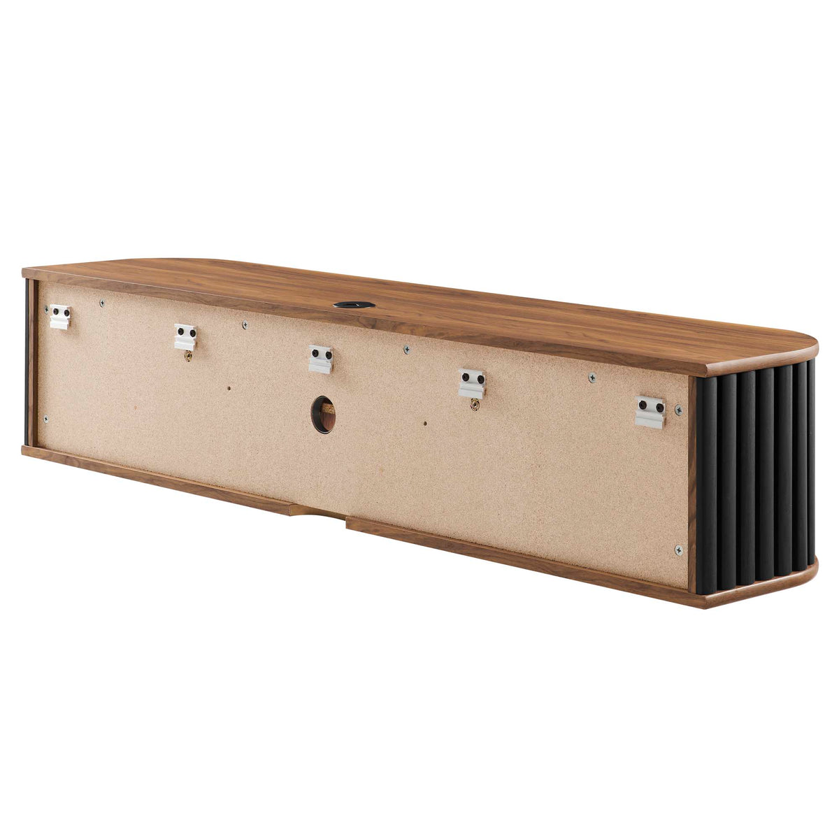 Fortitude 63" Wall-Mounted TV Stand - Walnut Black