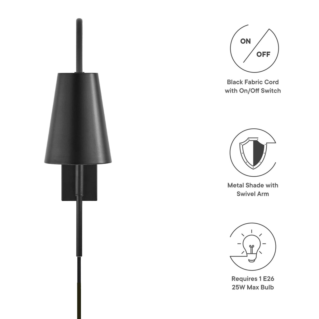 Faye Metal Wall Sconce - Black
