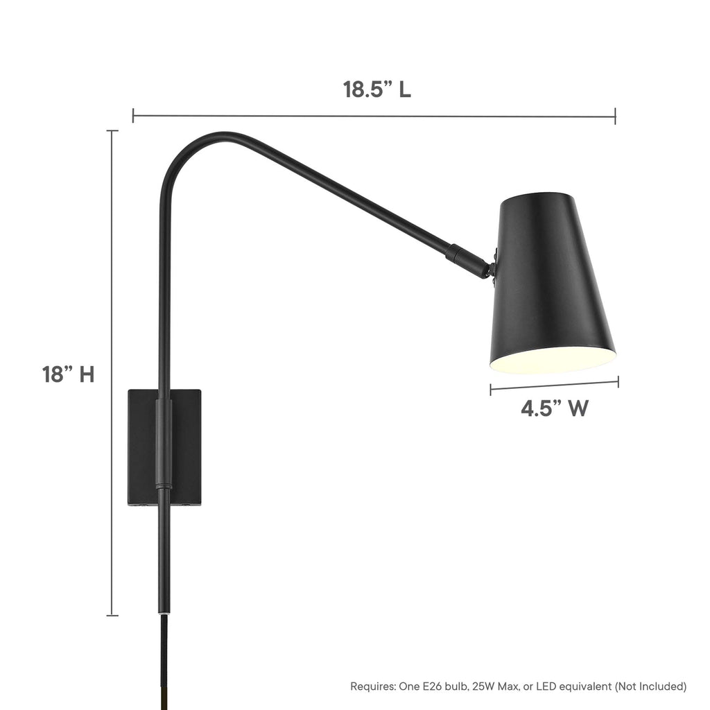 Faye Metal Wall Sconce - Black