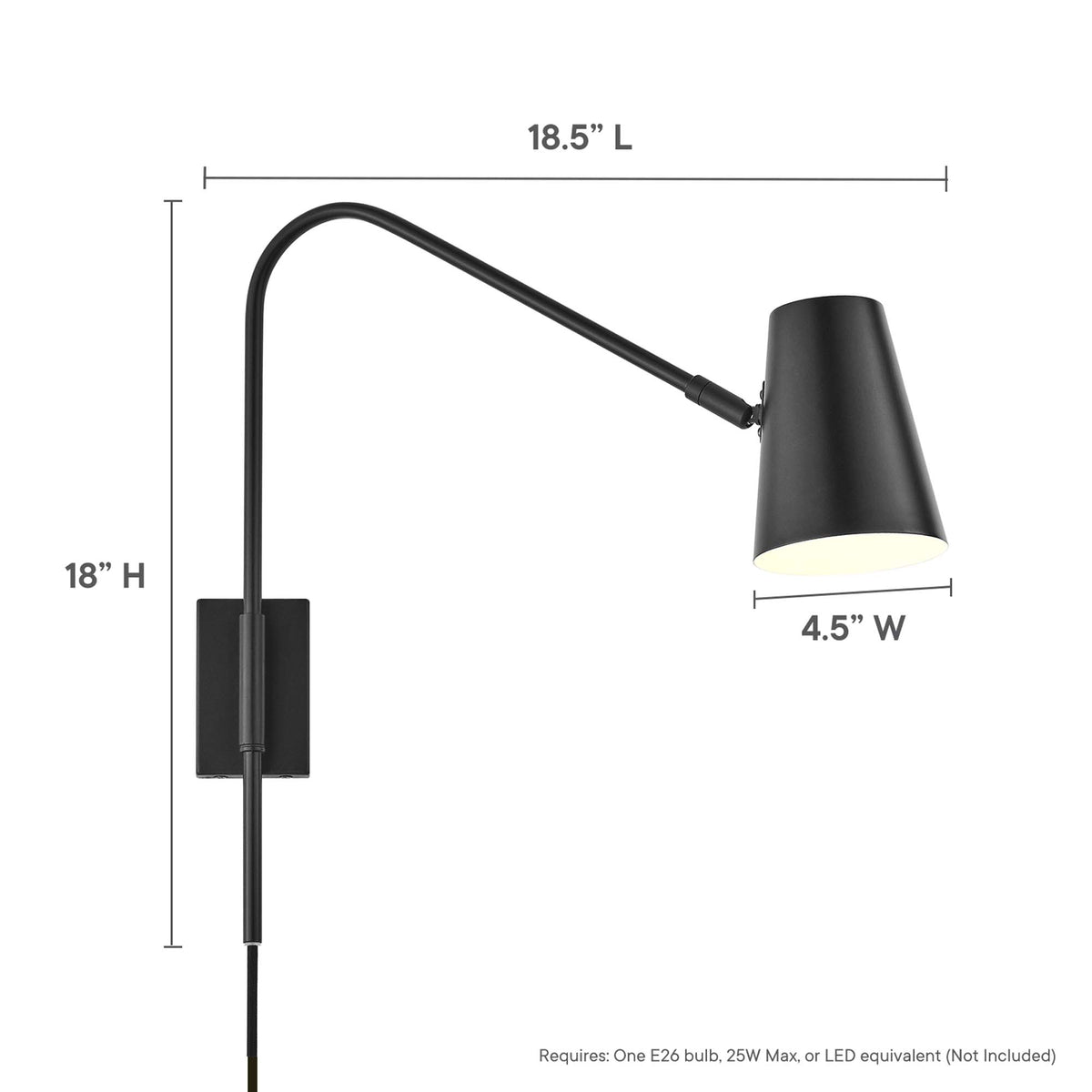 Faye Metal Wall Sconce - Black