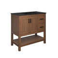 Ashlyn 36" Wood Bathroom Vanity - Walnut Black