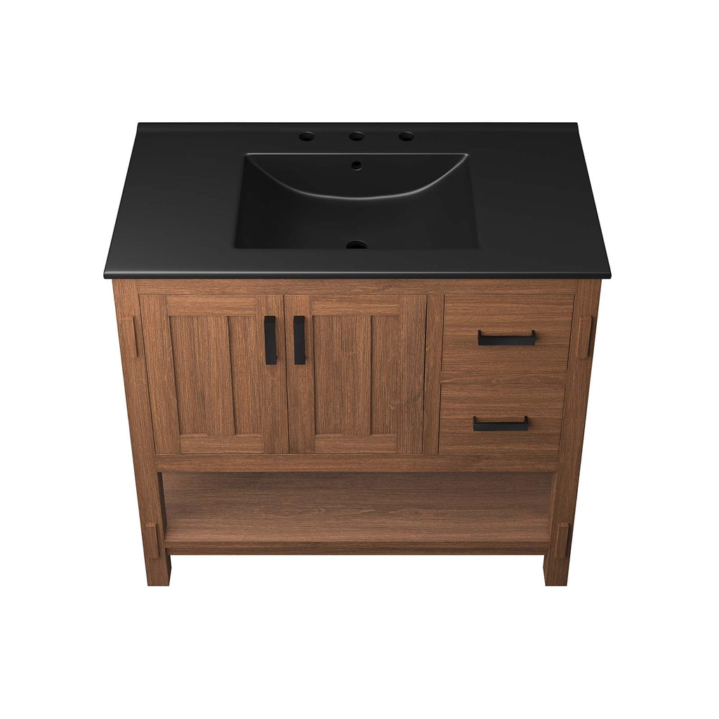 Ashlyn 36" Wood Bathroom Vanity - Walnut Black