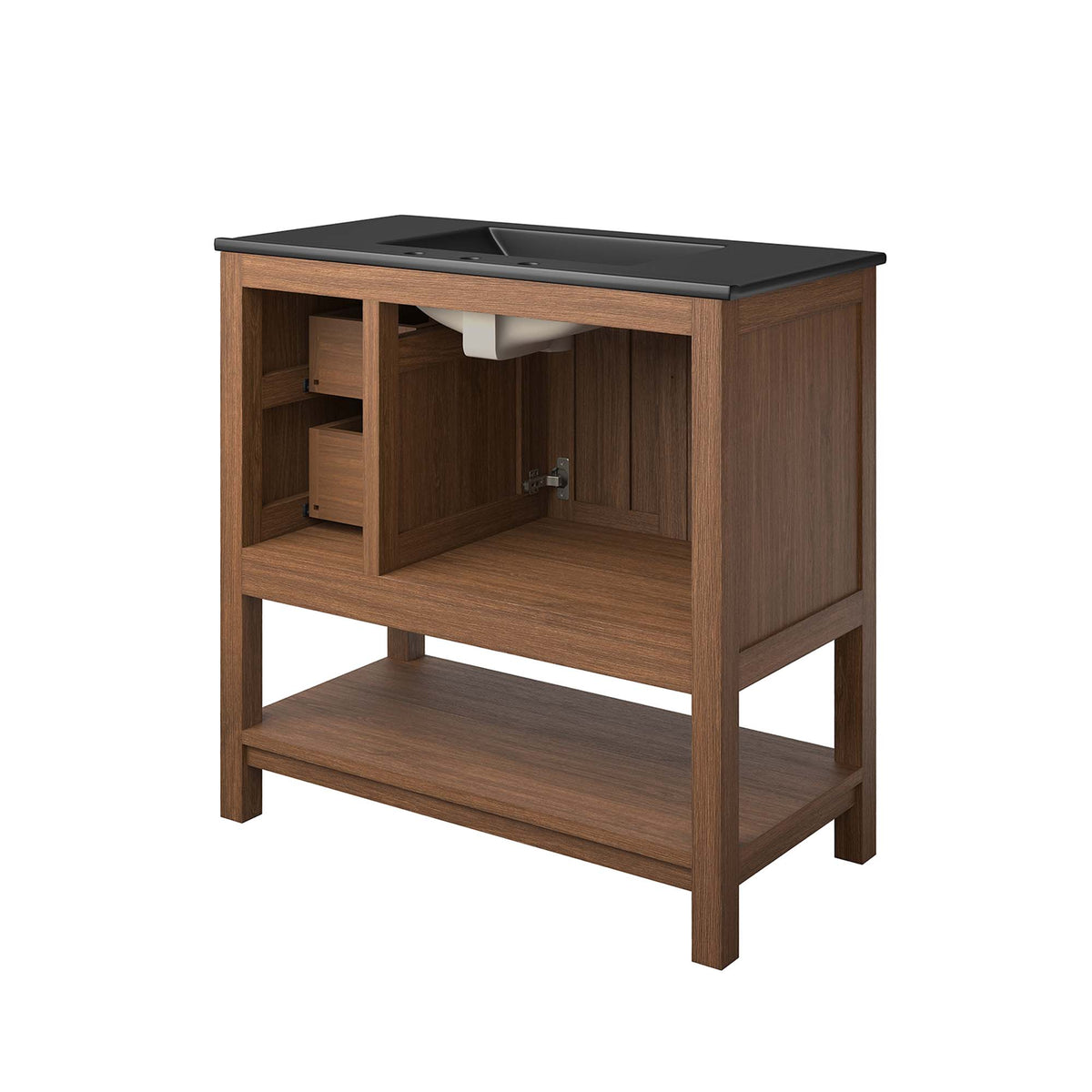 Ashlyn 36" Wood Bathroom Vanity - Walnut Black