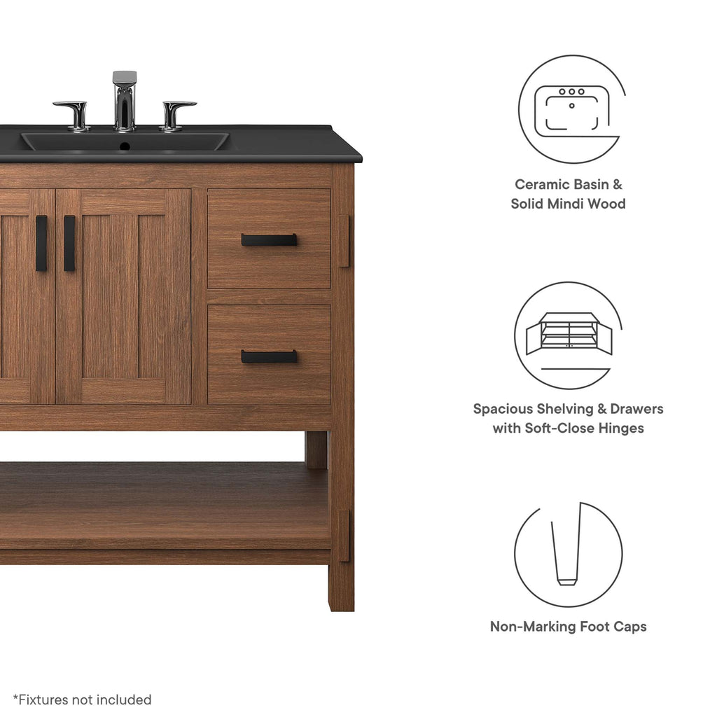 Ashlyn 36" Wood Bathroom Vanity - Walnut Black