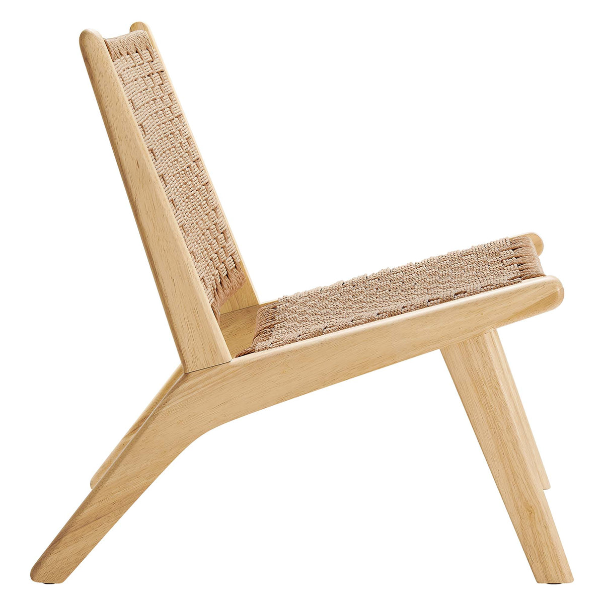 Saoirse Woven Rope Wood Accent Lounge Chair - Natural Natural