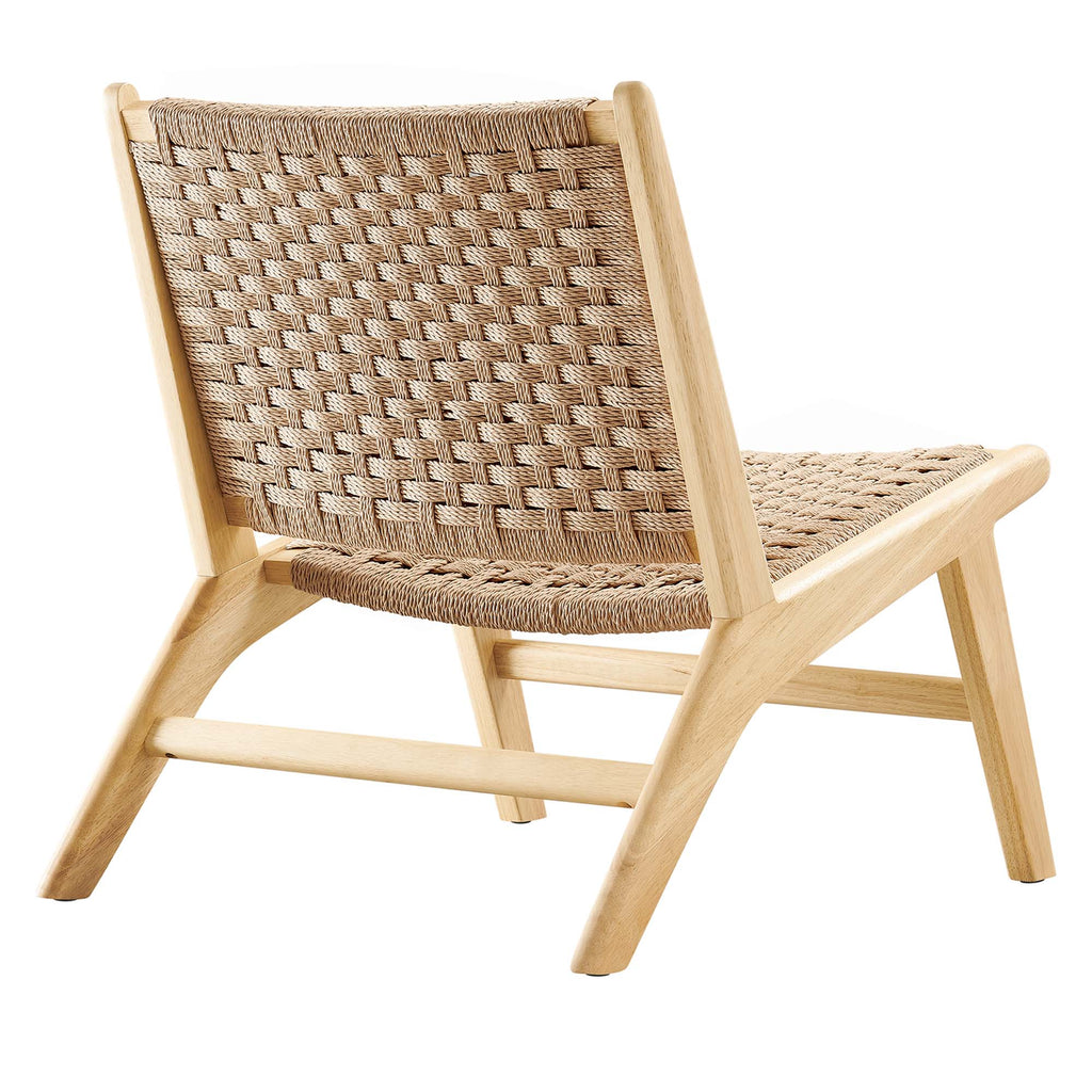 Saoirse Woven Rope Wood Accent Lounge Chair - Natural Natural