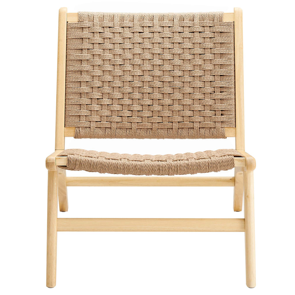 Saoirse Woven Rope Wood Accent Lounge Chair - Natural Natural