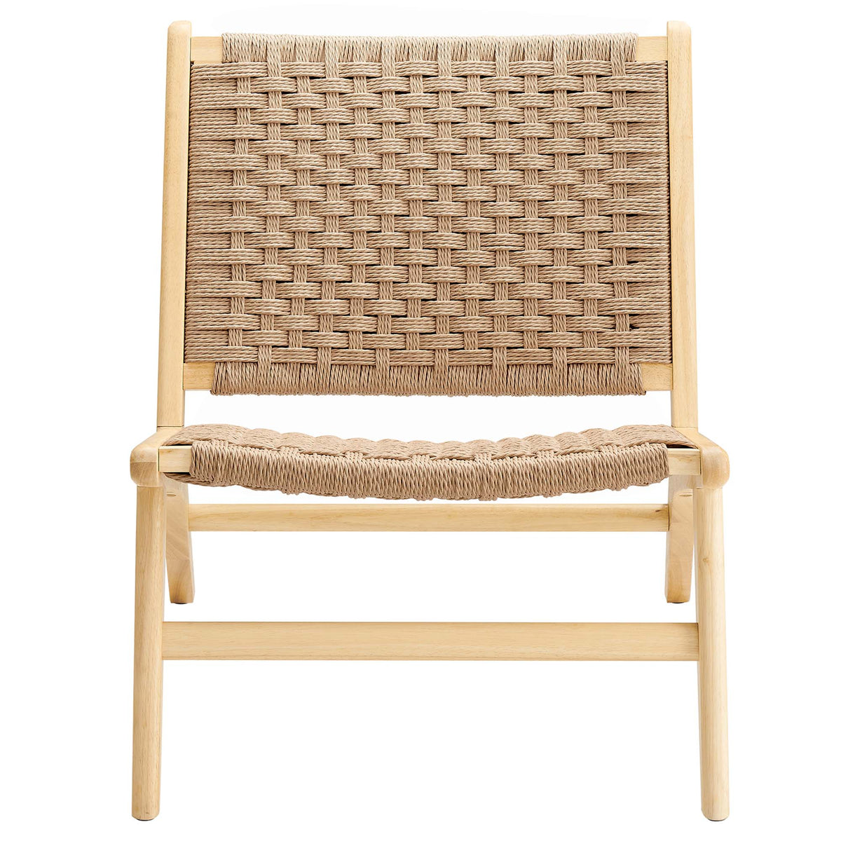 Saoirse Woven Rope Wood Accent Lounge Chair - Natural Natural