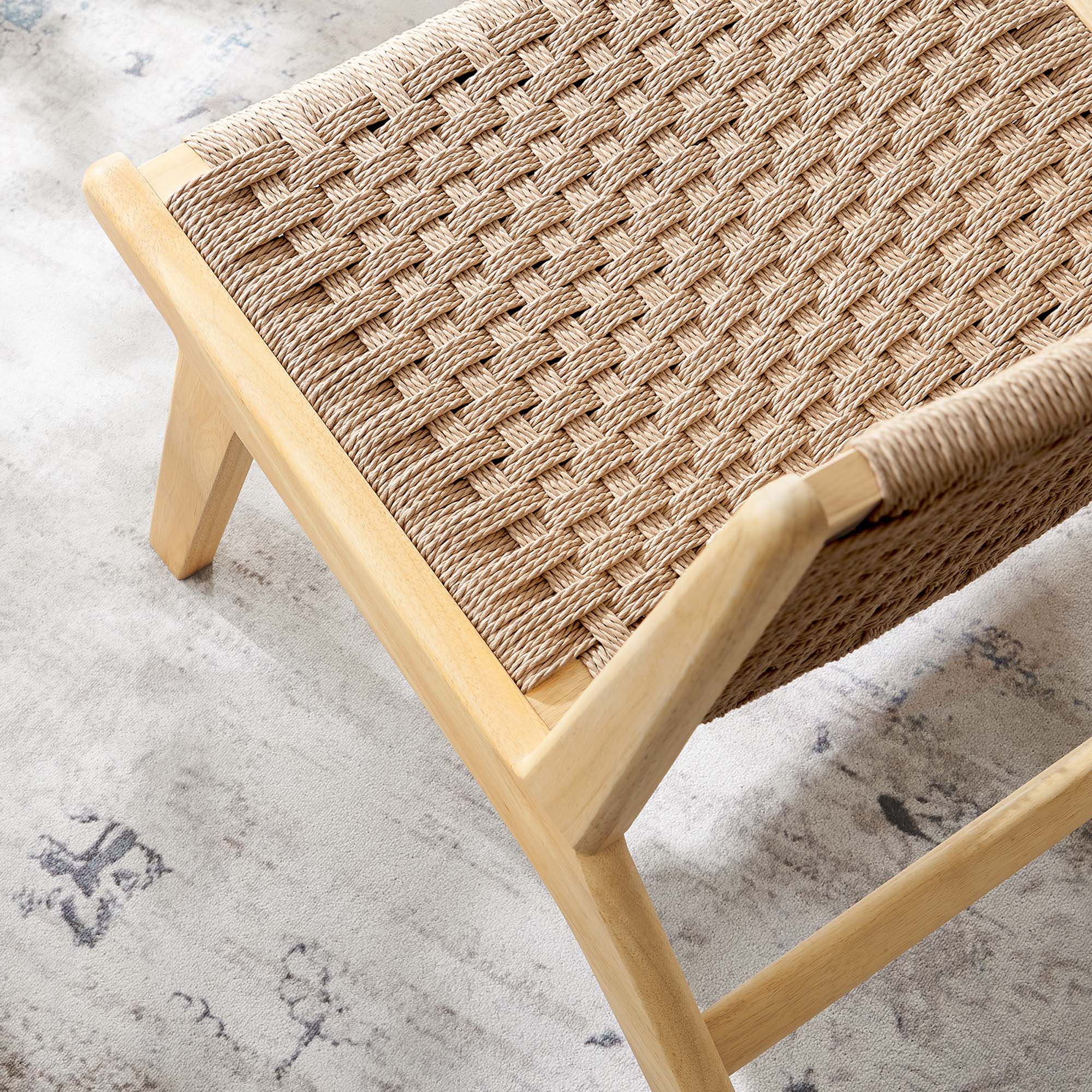 Saoirse Woven Rope Wood Accent Lounge Chair - Natural Natural