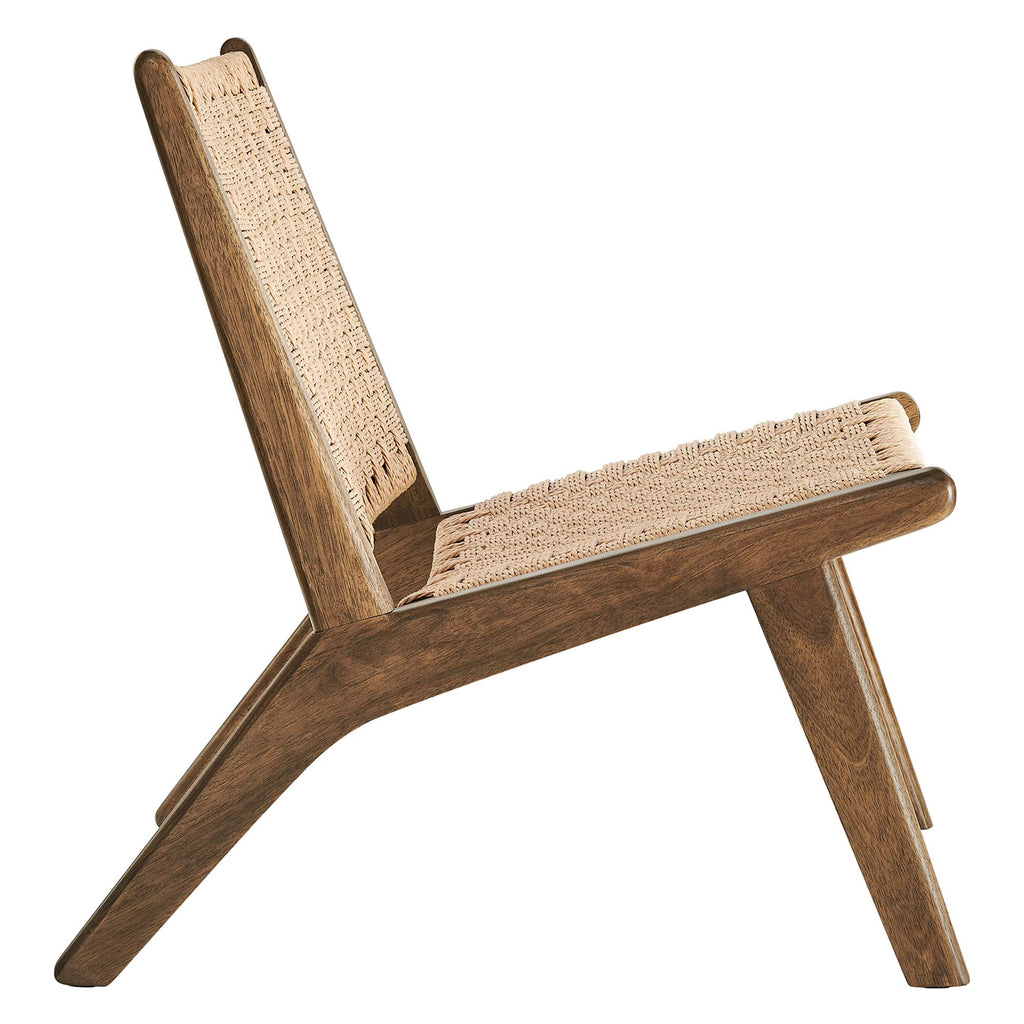 Saoirse Woven Rope Wood Accent Lounge Chair - Walnut Natural
