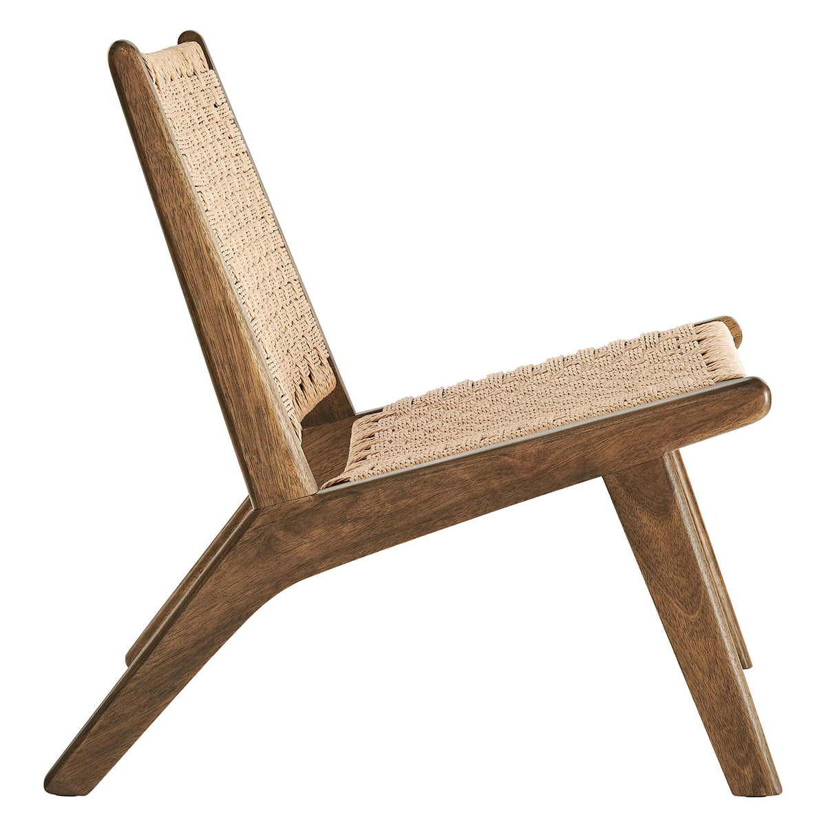 Saoirse Woven Rope Wood Accent Lounge Chair - Walnut Natural