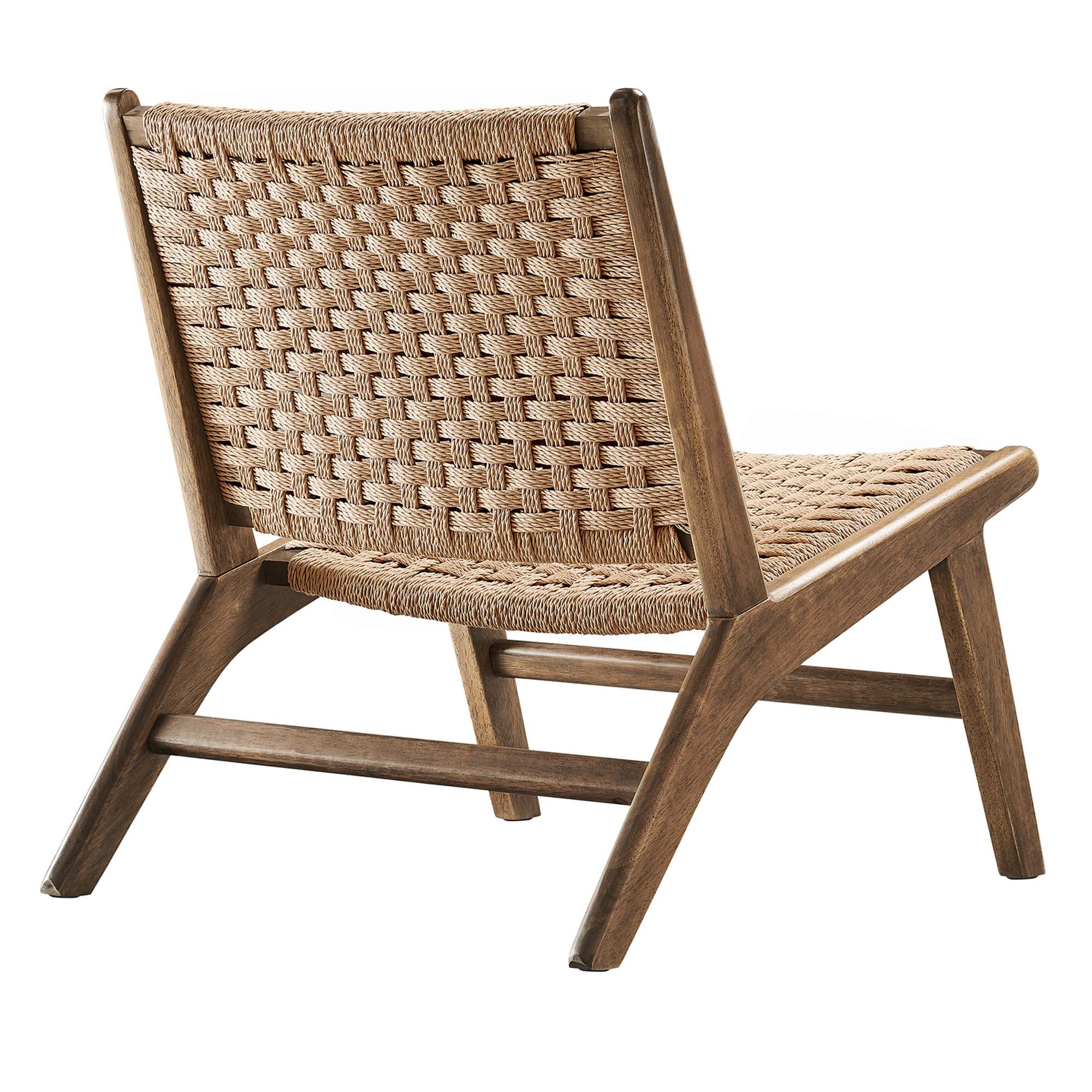 Saoirse Woven Rope Wood Accent Lounge Chair - Walnut Natural