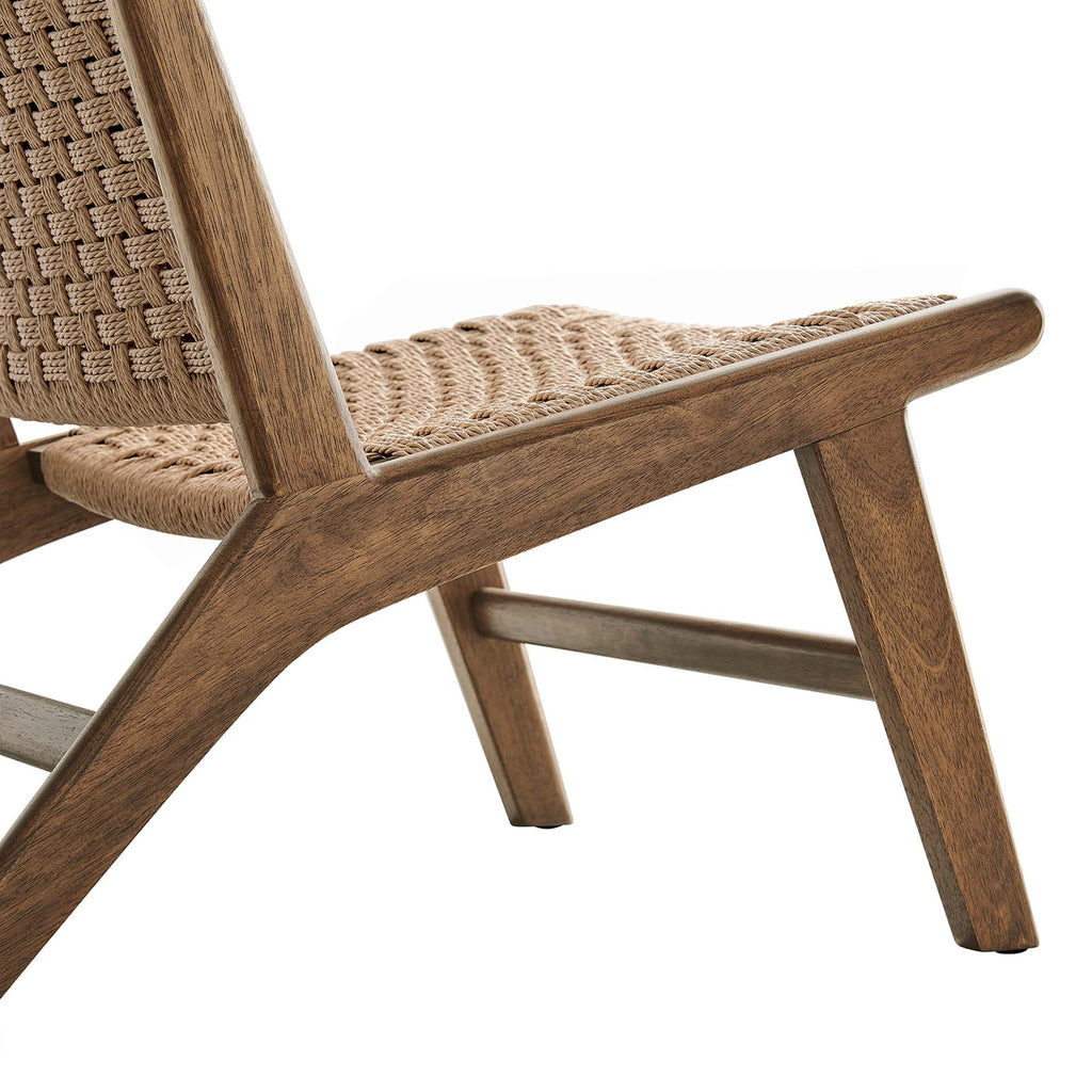 Saoirse Woven Rope Wood Accent Lounge Chair - Walnut Natural