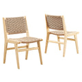Saoirse Woven Rope Wood Dining Side Chair Set of 2 - Natural Natural