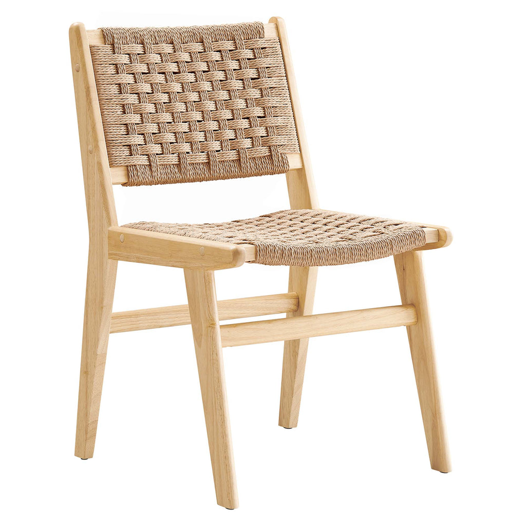 Saoirse Woven Rope Wood Dining Side Chair Set of 2 - Natural Natural