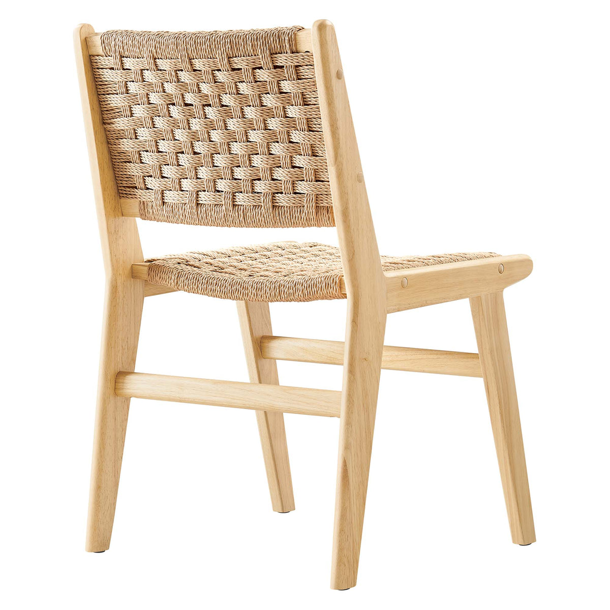 Saoirse Woven Rope Wood Dining Side Chair Set of 2 - Natural Natural