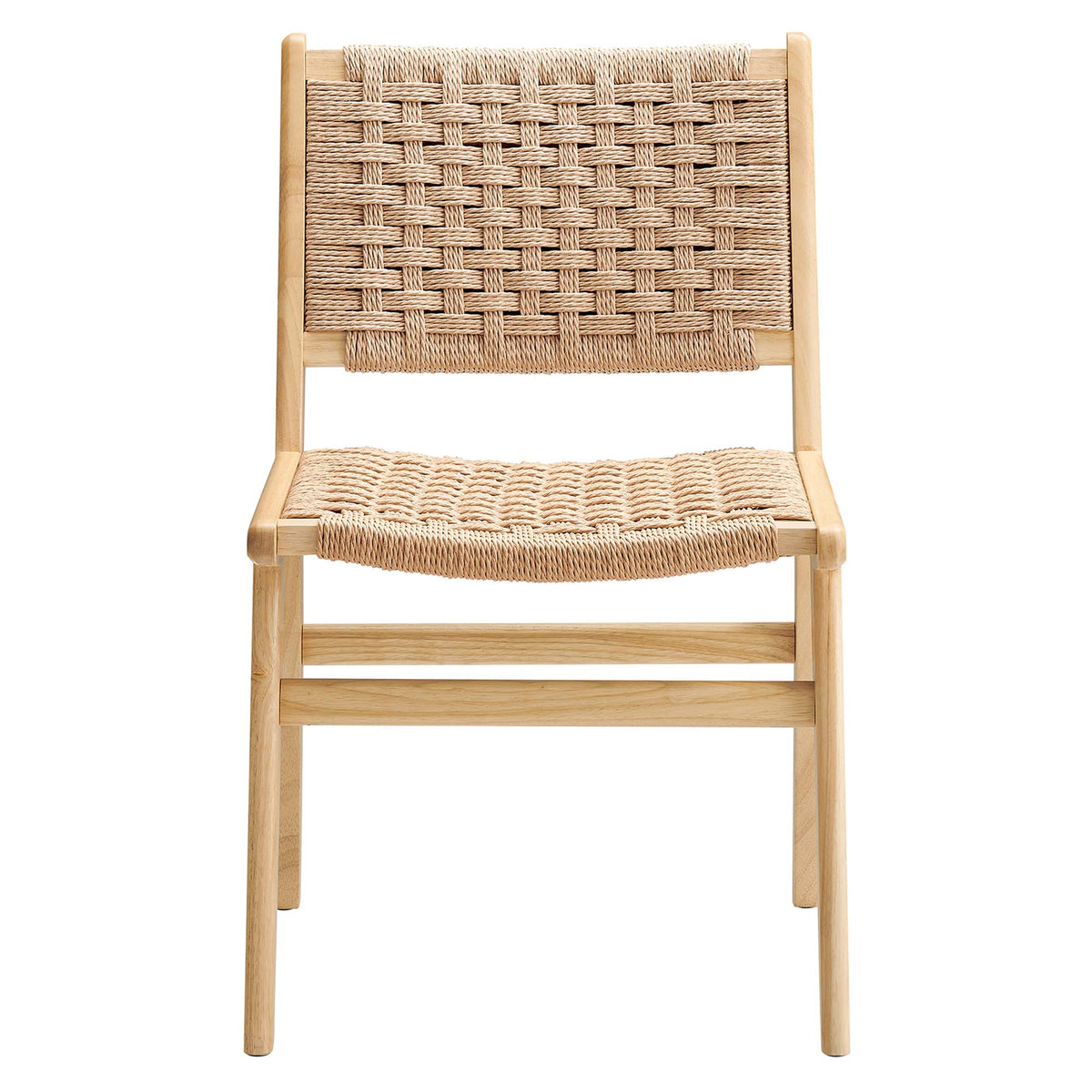 Saoirse Woven Rope Wood Dining Side Chair Set of 2 - Natural Natural
