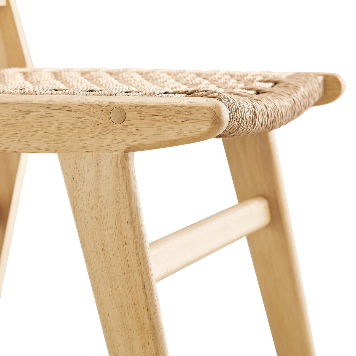 Saoirse Woven Rope Wood Dining Side Chair Set of 2 - Natural Natural