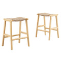 Saoirse Woven Rope Wood Counter Stool Set of 2 - Natural Natural