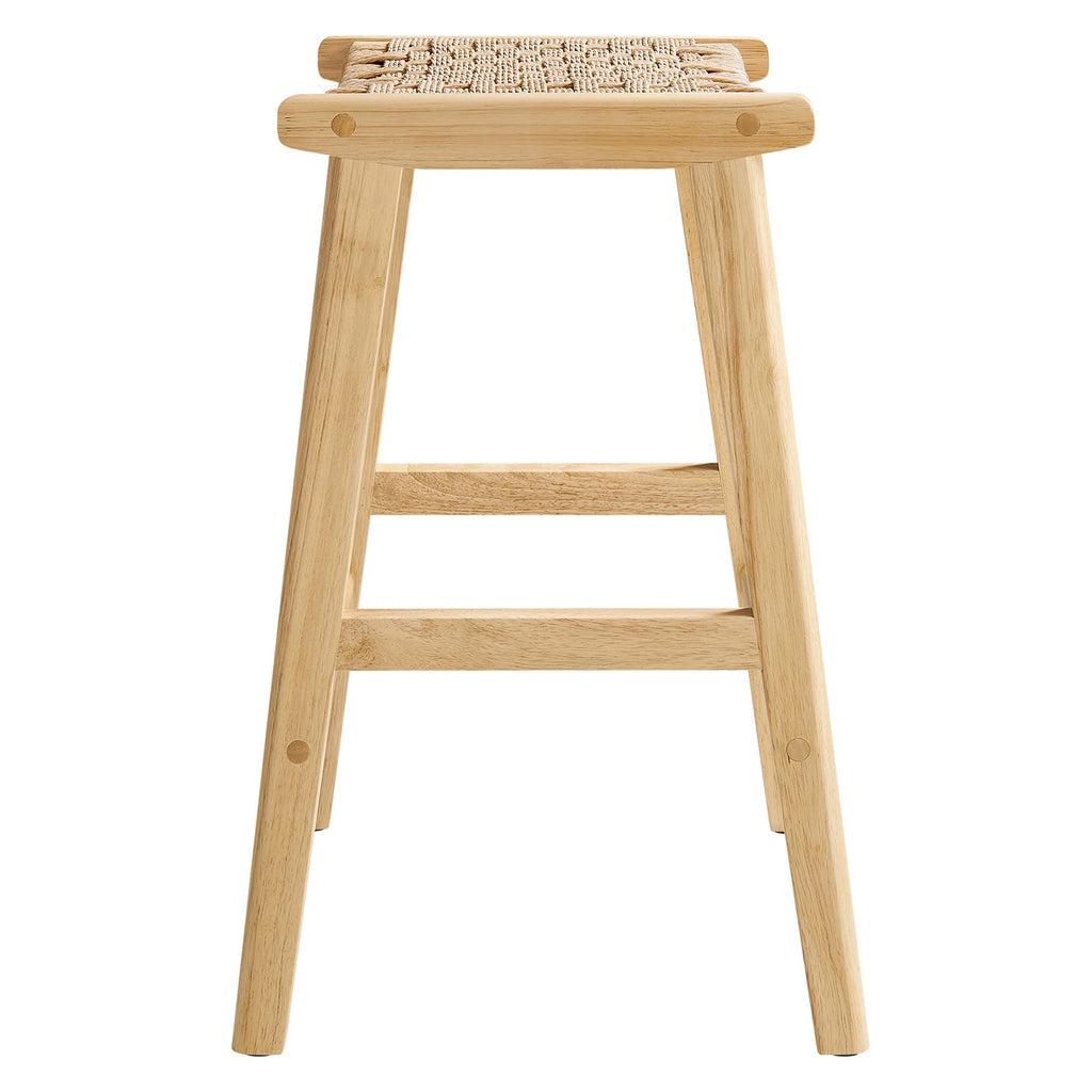 Saoirse Woven Rope Wood Counter Stool Set of 2 - Natural Natural