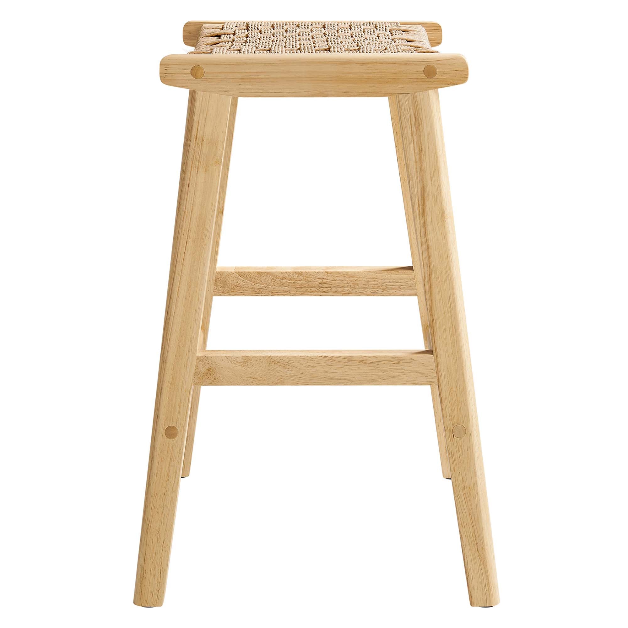 Saoirse Woven Rope Wood Counter Stool Set of 2 - Natural Natural