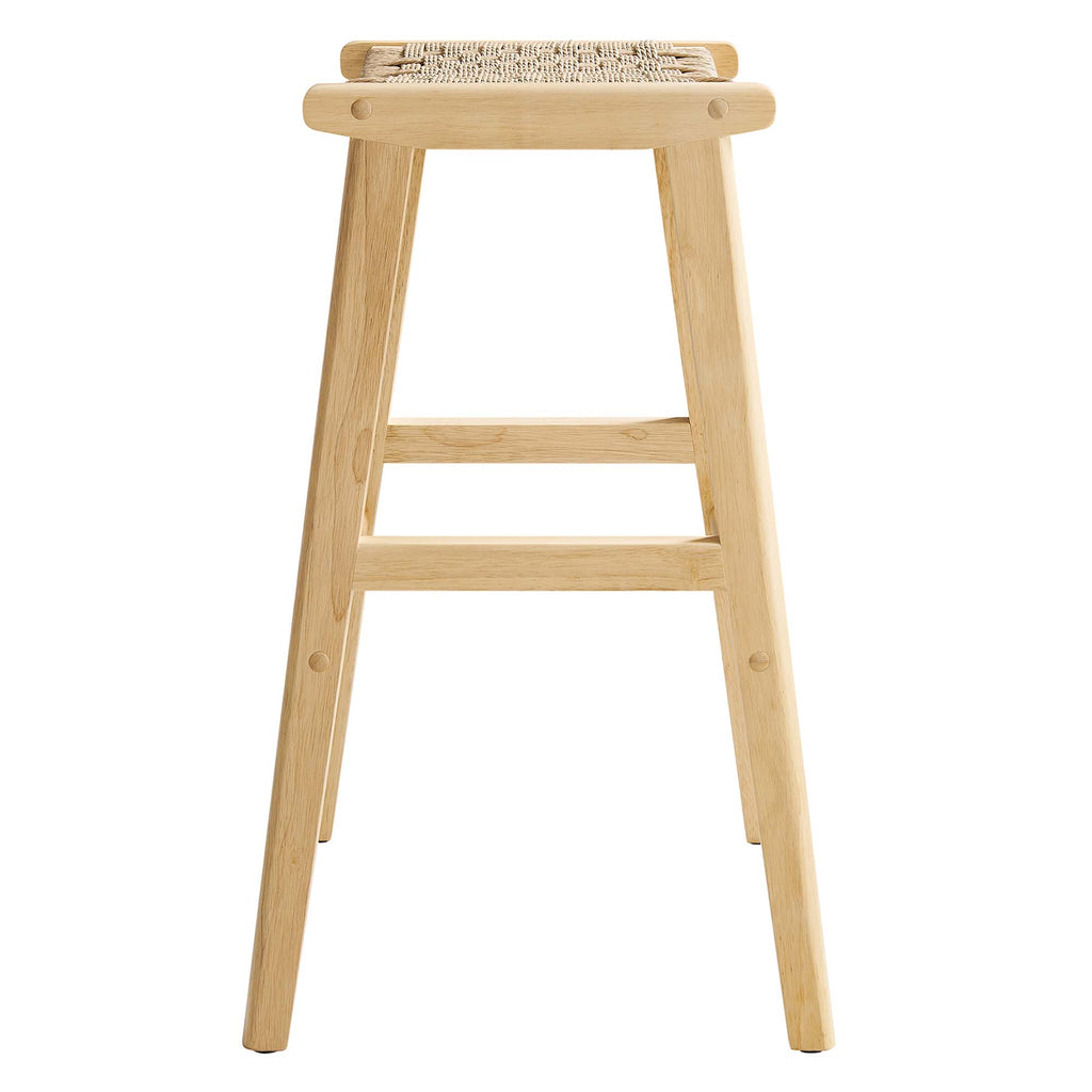 Saoirse Woven Rope Wood Bar Stool Set of 2 - Natural Natural