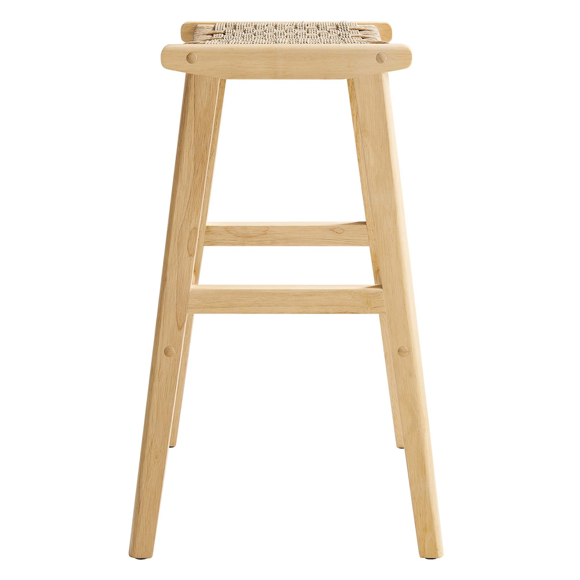 Saoirse Woven Rope Wood Bar Stool Set of 2 - Natural Natural