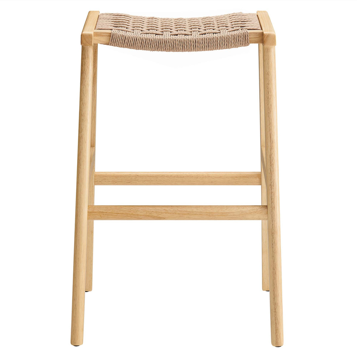 Saoirse Woven Rope Wood Bar Stool Set of 2 - Natural Natural