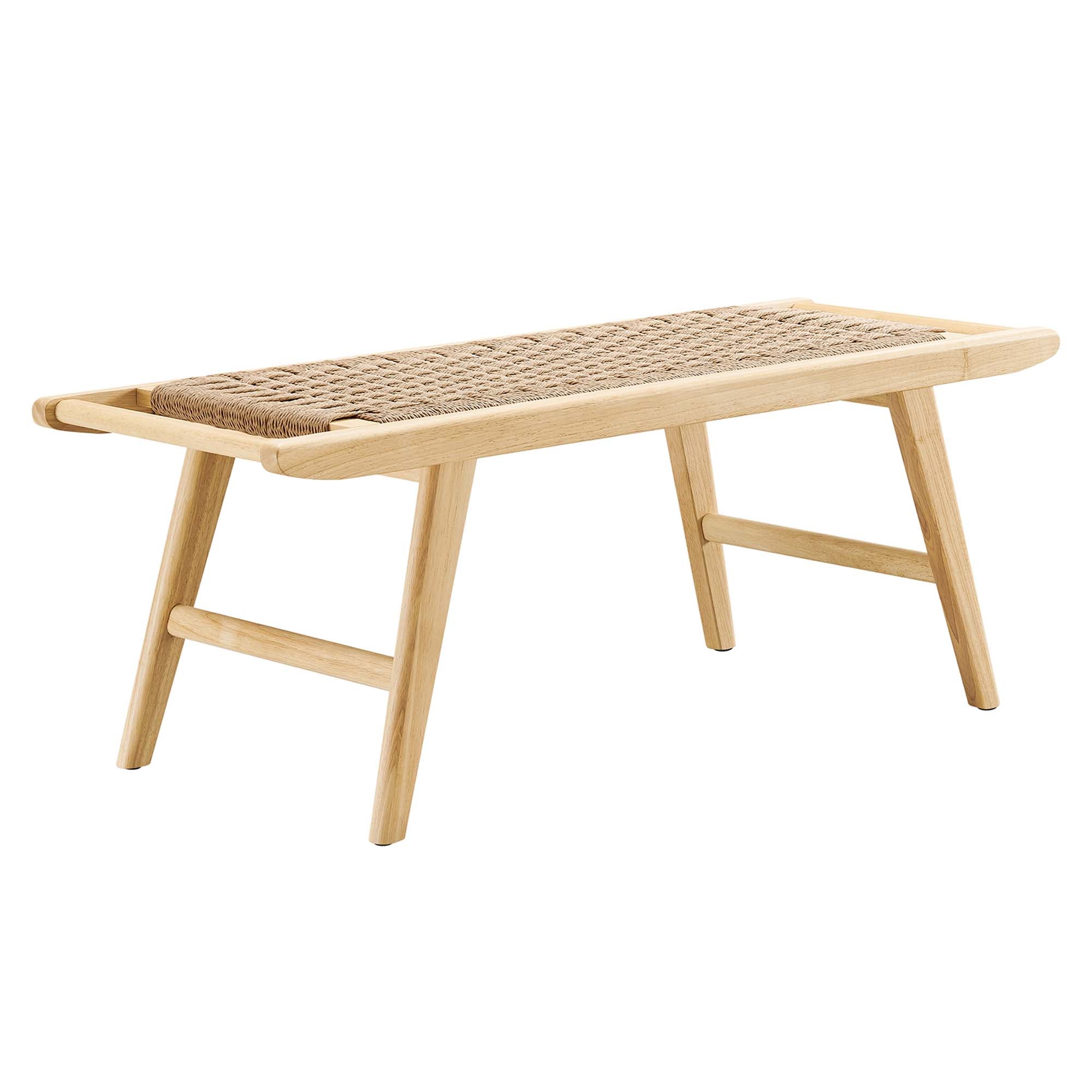 Saoirse 47" Wove Rope Wood Bench - Natural Natural