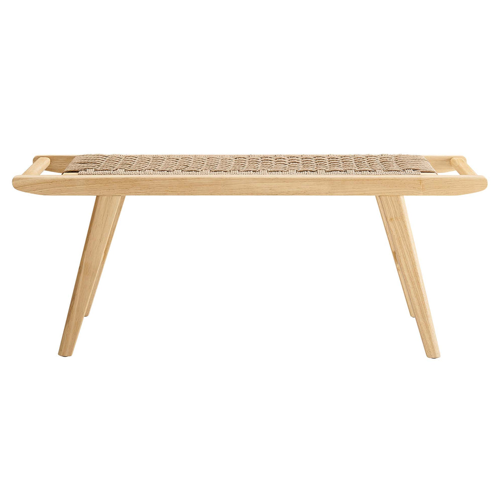 Saoirse 47" Wove Rope Wood Bench - Natural Natural