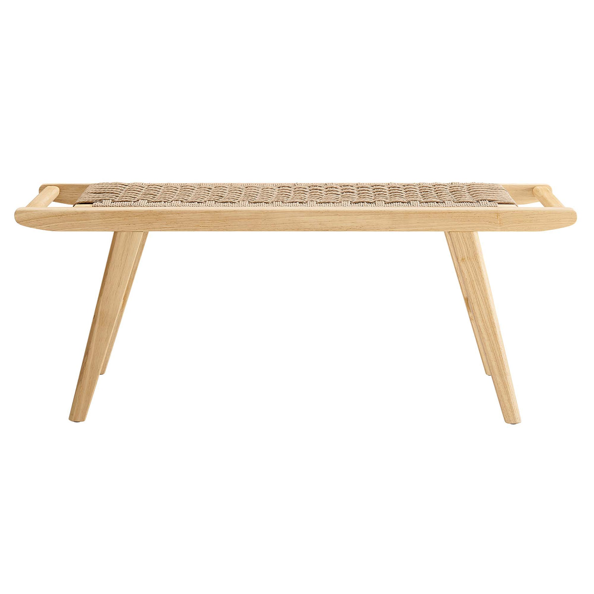 Saoirse 47" Wove Rope Wood Bench - Natural Natural