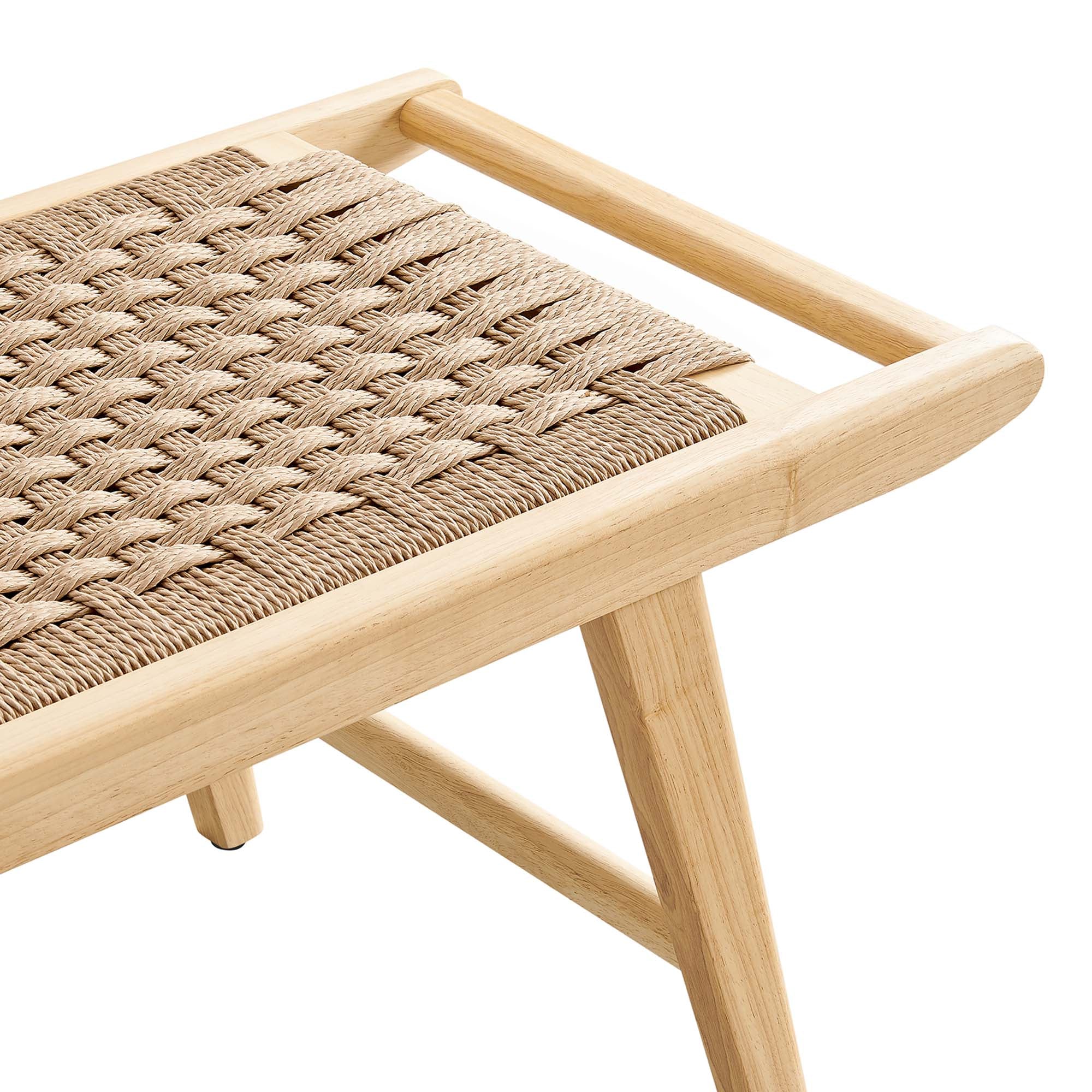 Saoirse 47" Wove Rope Wood Bench - Natural Natural