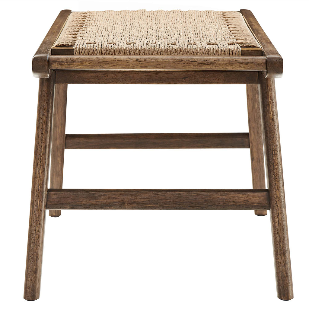 Saoirse 47" Wove Rope Wood Bench - Walnut Natural