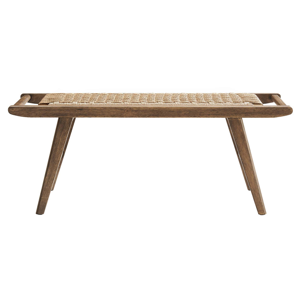 Saoirse 47" Wove Rope Wood Bench - Walnut Natural