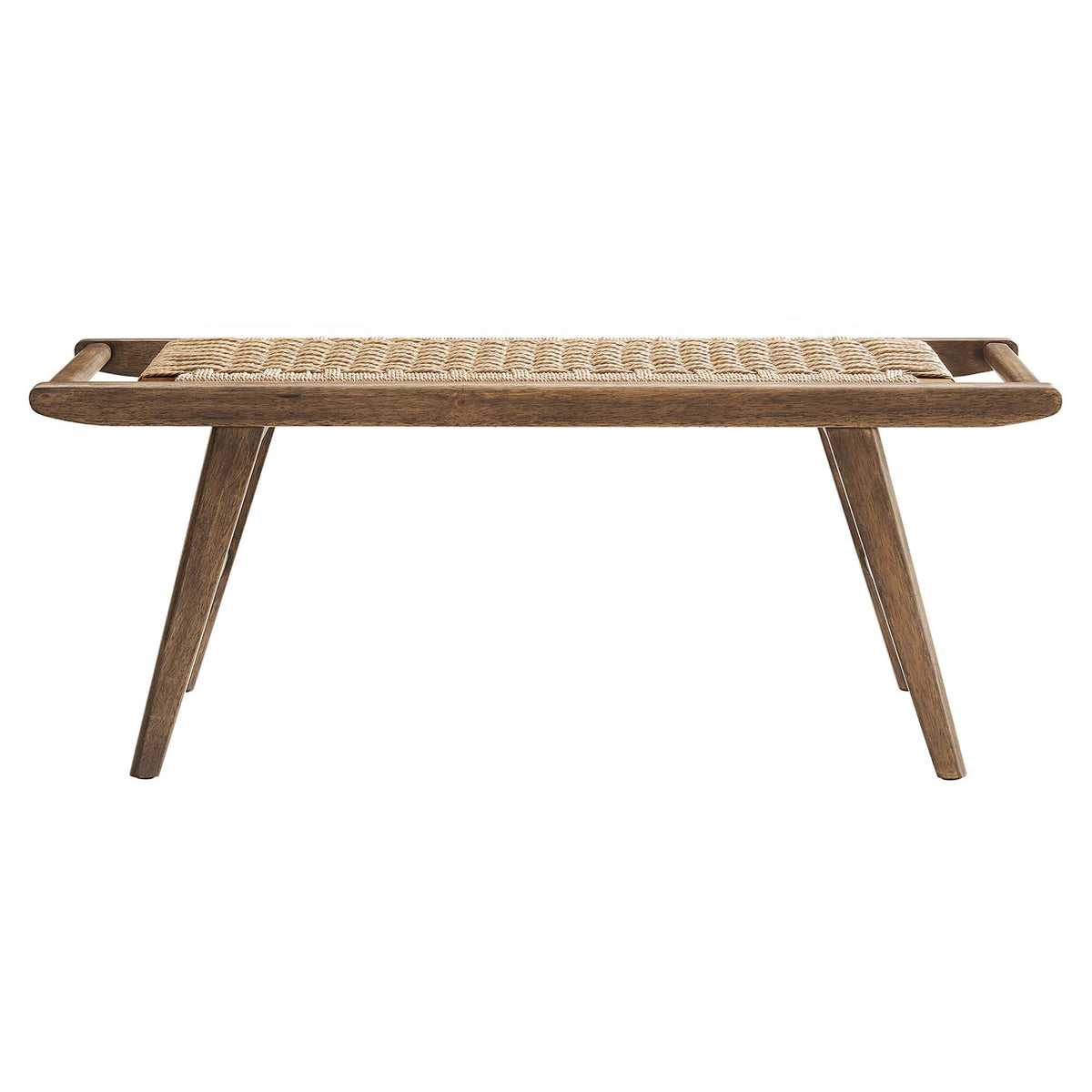 Saoirse 47" Wove Rope Wood Bench - Walnut Natural