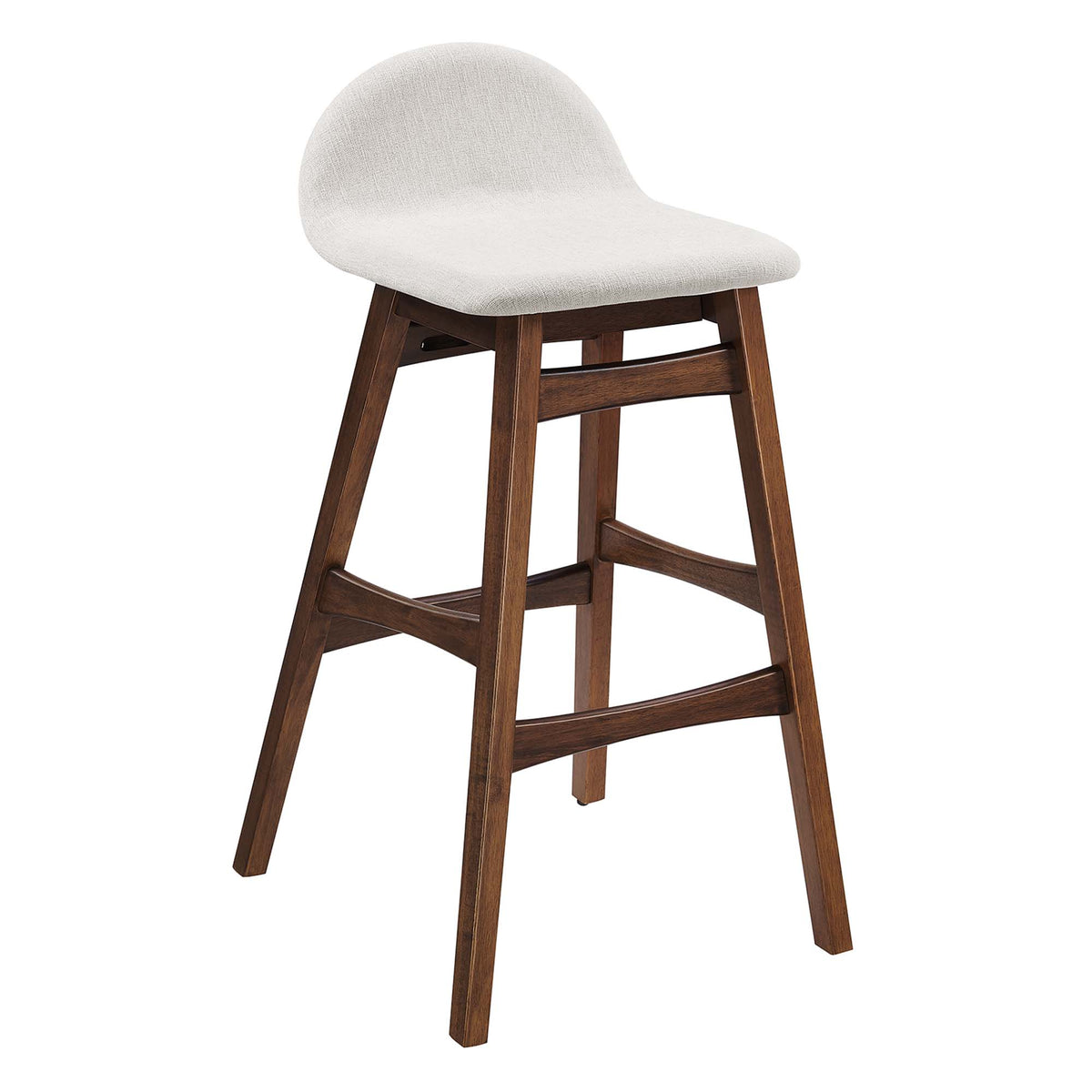Juno Wood Bar Stool Set of 2 - Ivory Fabric