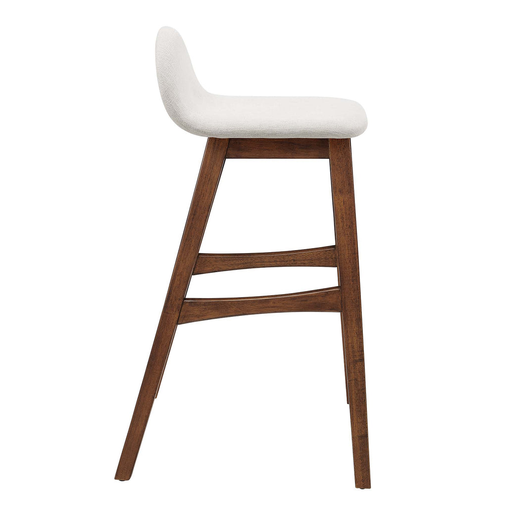 Juno Wood Bar Stool Set of 2 - Ivory Fabric