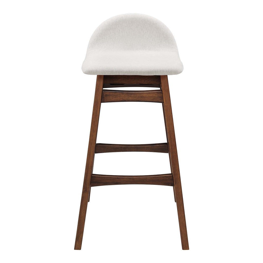 Juno Wood Bar Stool Set of 2 - Ivory Fabric